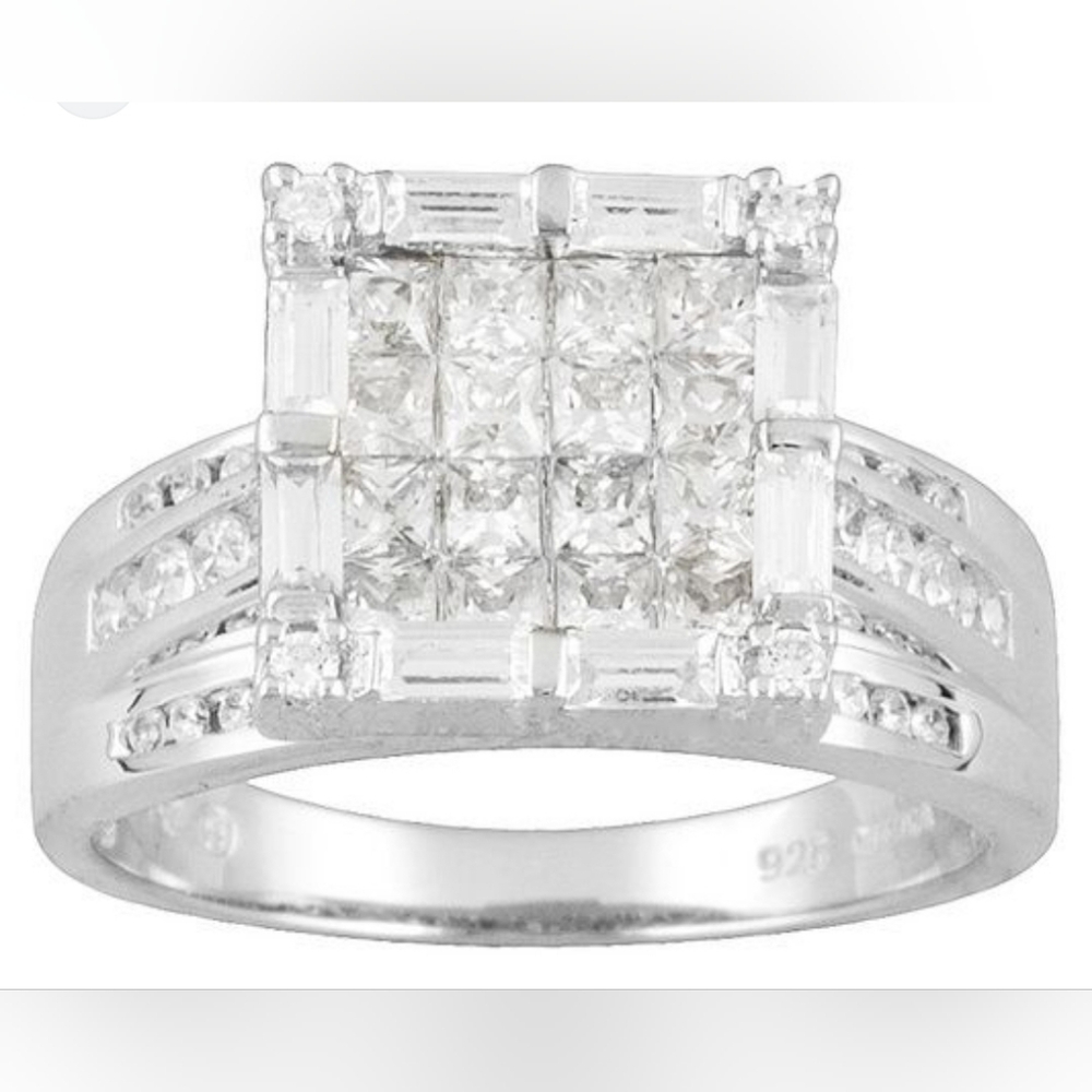 NOT FOR SALE JTV 2.37ctw High Grade CZ Invisible Set Platineve®Ring - Picture 4 of 17